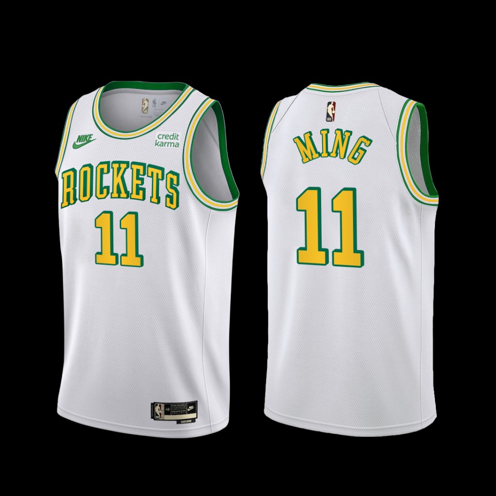 Houston Rockets Yao Ming 2022-23 Classic Edition 55th Anniversary Jersey White Houston Rockets Yao Ming 2022-23 Classic Edition 55th Anniversary Jersey White