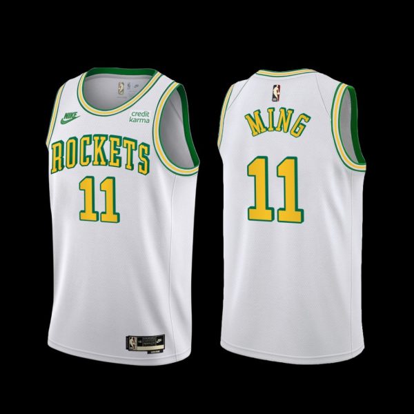Houston Rockets Yao Ming 2022-23 Classic Edition 55th Anniversary Jersey White Houston Rockets Yao Ming 2022-23 Classic Edition 55th Anniversary Jersey White