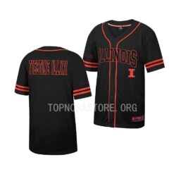 Illinois Fighting Illini Free Spirited Black Button-Up College Baseball Jersey