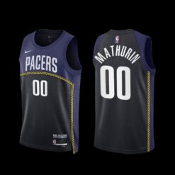 Indiana Pacers Bennedict Mathurin 2022-23 City Edition Jersey Black Navy