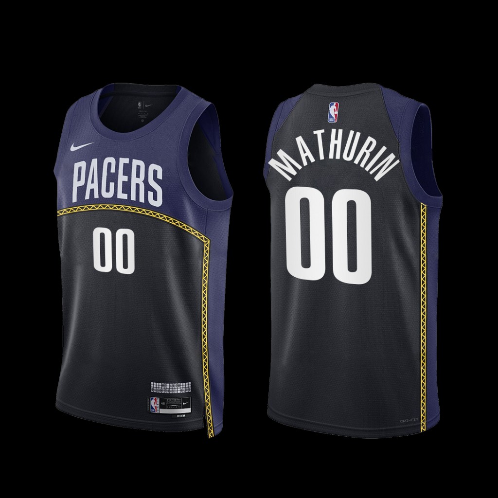 Indiana Pacers Bennedict Mathurin 2022-23 City Edition Jersey Black Navy Indiana Pacers Bennedict Mathurin 2022-23 City Edition Jersey Black Navy