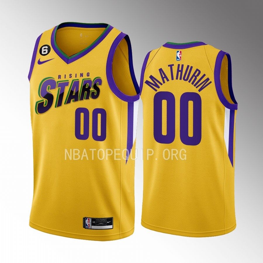 Indiana Pacers Bennedict Mathurin 2023 NBA Rising Stars Yellow Jersey Indiana Pacers Bennedict Mathurin 2023 NBA Rising Stars Yellow Jersey