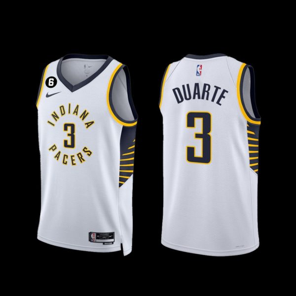 Indiana Pacers Chris Duarte 2022-23 Association Edition Jersey White Indiana Pacers Chris Duarte 2022-23 Association Edition Jersey White