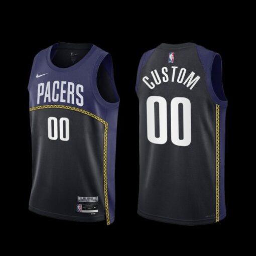 Indiana Pacers Custom 2022-23 City Edition Jersey Black Navy