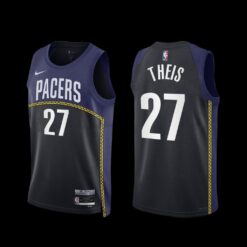 Indiana Pacers Daniel Theis 2022-23 City Edition Jersey Black Navy