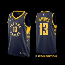 Indiana Pacers Jordan Nwora 2022-23 Icon Edition Jersey Navy