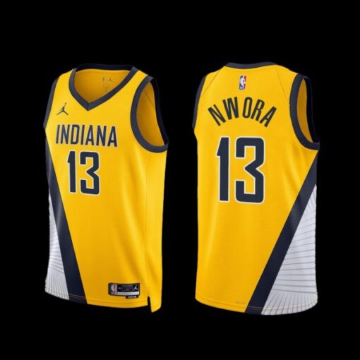 Indiana Pacers Jordan Nwora 2022-23 Statement Edition Jersey Yellow