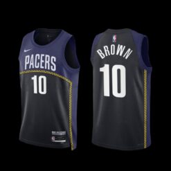 Indiana Pacers Kendall Brown 2022-23 City Edition Jersey Black Navy