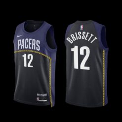 Indiana Pacers Oshae Brissett 2022-23 City Edition Jersey Black Navy