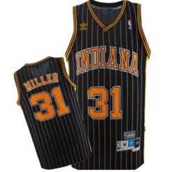 Indiana Pacers Reggie Miller Navy Stripes Throwback Jersey