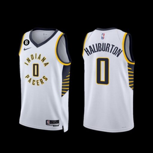 Indiana Pacers Tyrese Haliburton 2022-23 Association Edition Jersey White