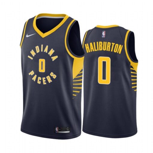 Indiana Pacers Tyrese Haliburton Navy Icon Jersey