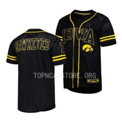 Iowa Hawkeyes Free Spirited Black Button-Up College Baseball Jersey