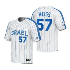 Israel Zack Weiss White 2023 World Baseball Classic Jersey