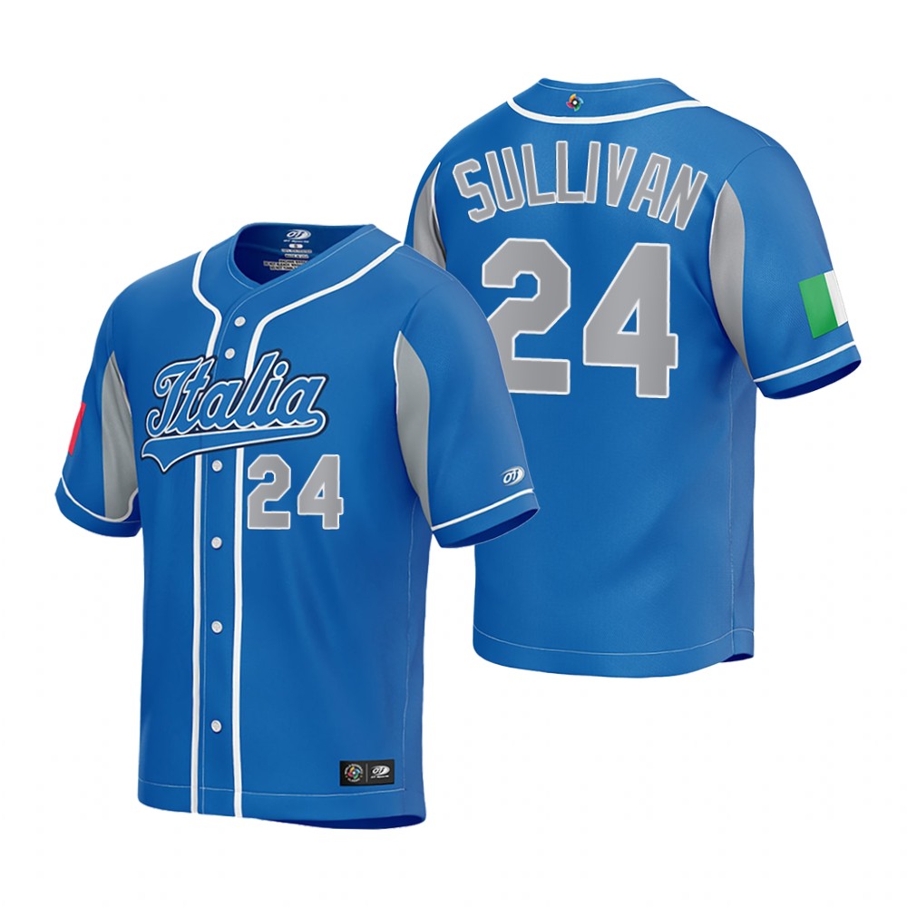 Italy Brett Sullivan Royal 2023 World Baseball Classic Jersey Italy Brett Sullivan Royal 2023 World Baseball Classic Jersey