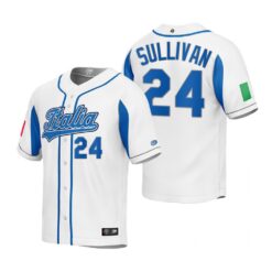 Italy Brett Sullivan White 2023 World Baseball Classic Jersey
