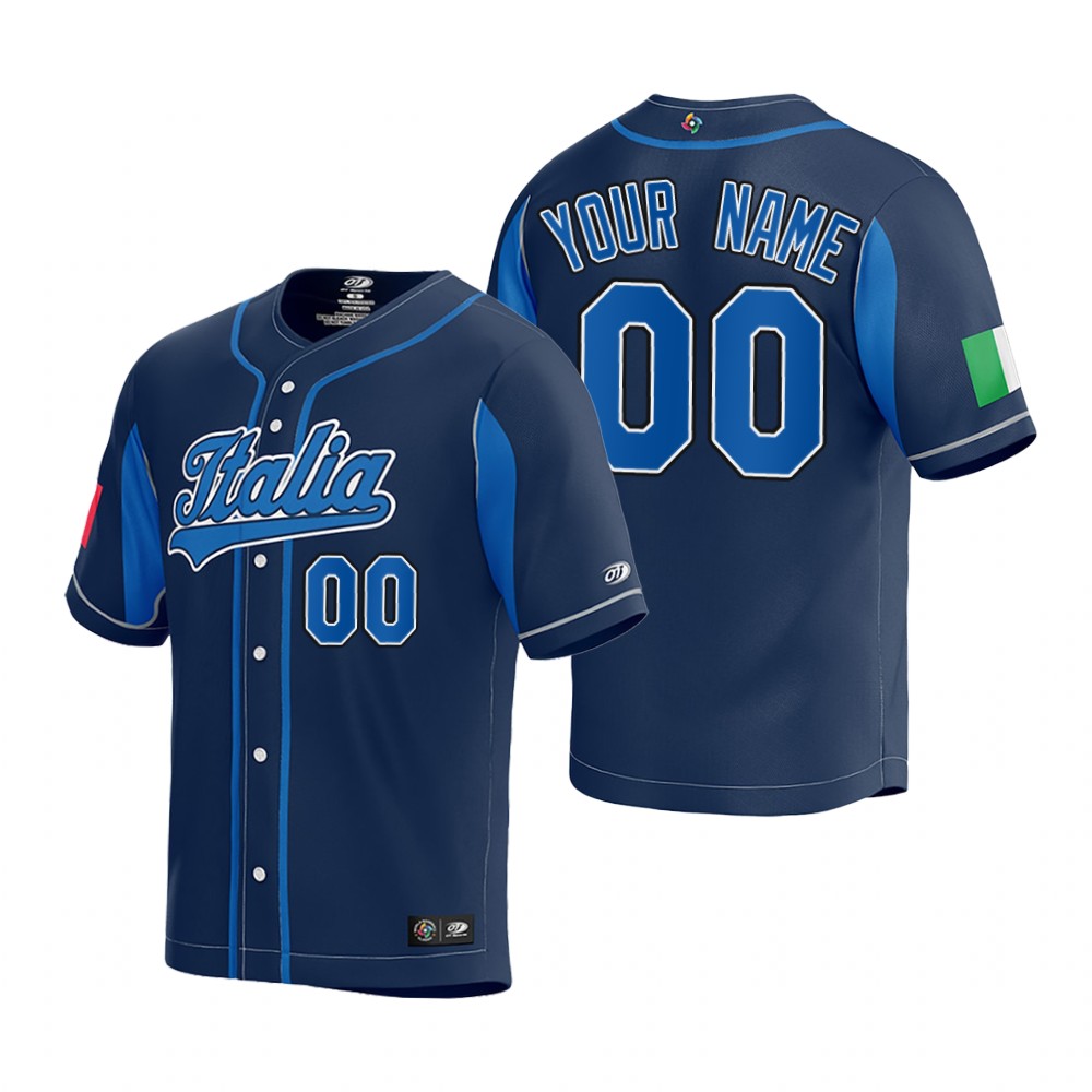 Italy Custom Navy Italy 2023 World Baseball Classic Jersey Italy Custom Navy Italy 2023 World Baseball Classic Jersey