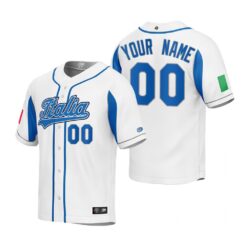 Italy Custom White 2023 World Baseball Classic Jersey