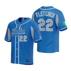 Italy David Fletcher Royal 2023 World Baseball Classic Jersey