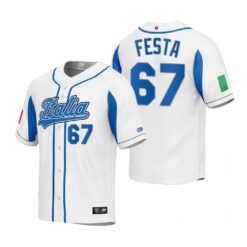 Italy Matt Festa White 2023 World Baseball Classic Jersey