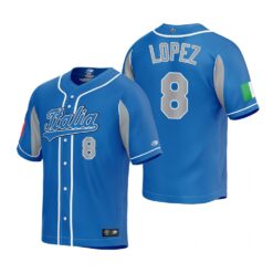 Italy Nicky Lopez Royal 2023 World Baseball Classic Jersey