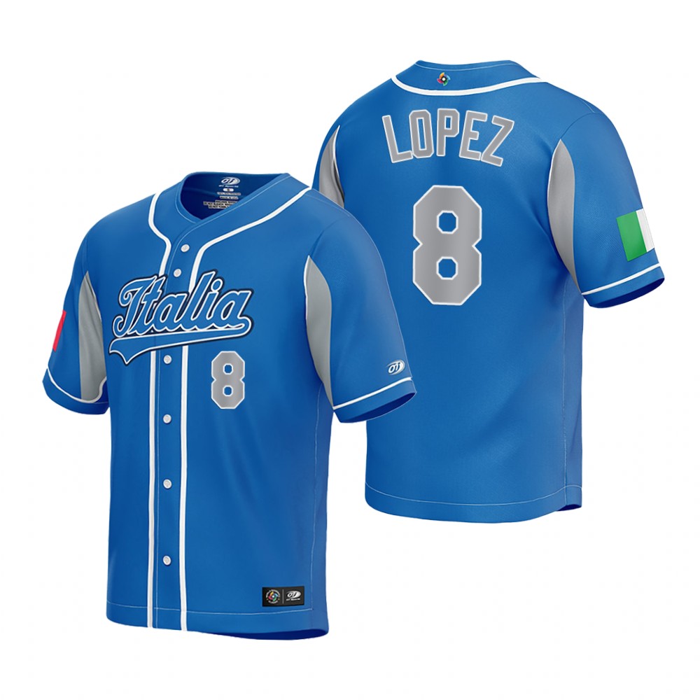 Italy Nicky Lopez Royal 2023 World Baseball Classic Jersey Italy Nicky Lopez Royal 2023 World Baseball Classic Jersey