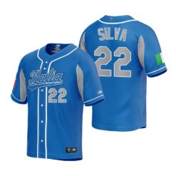 Italy Tiago da Silva Royal 2023 World Baseball Classic Jersey