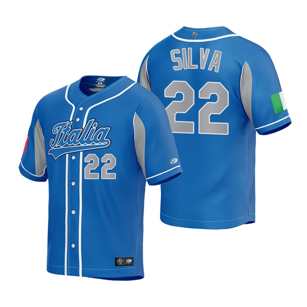 Italy Tiago da Silva Royal 2023 World Baseball Classic Jersey Italy Tiago da Silva Royal 2023 World Baseball Classic Jersey