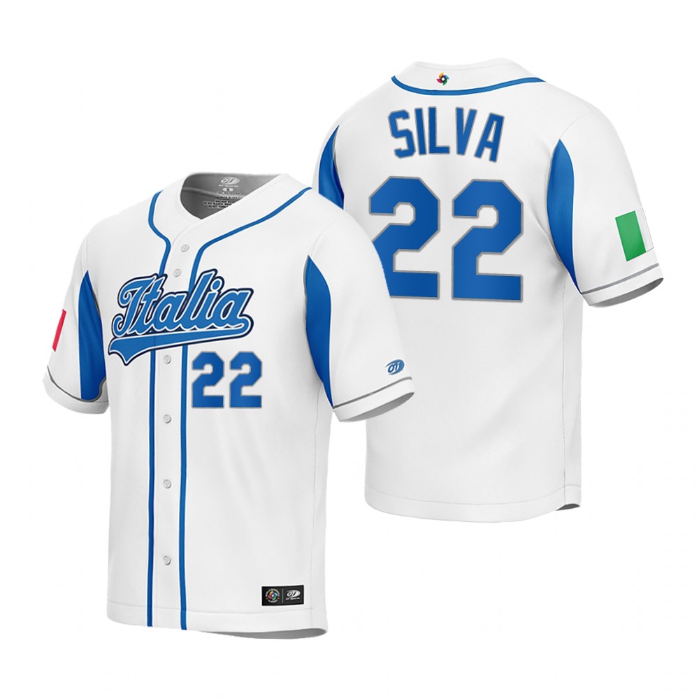 Italy Tiago da Silva White 2023 World Baseball Classic Jersey Italy Tiago da Silva White 2023 World Baseball Classic Jersey