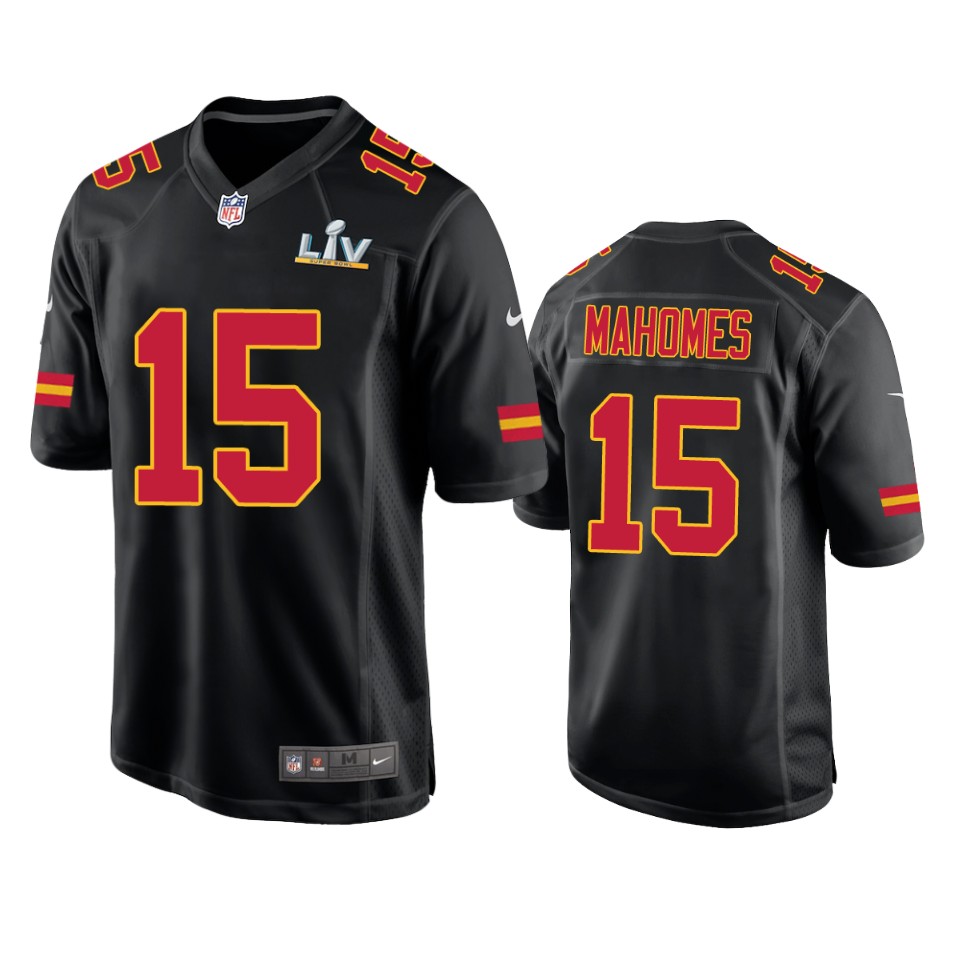 Kansas City Chiefs Patrick Mahomes II Black Fashion Super Bowl LV Jersey Kansas City Chiefs Patrick Mahomes II Black Fashion Super Bowl LV Jersey