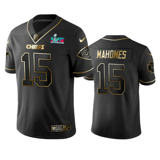 Kansas City Chiefs Patrick Mahomes Super Bowl LVII Black Golden Limited Jersey