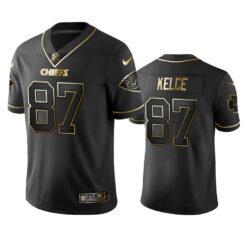 Kansas City Chiefs Travis Kelce Black Golden Limited Jersey