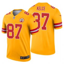 Kansas City Chiefs Travis Kelce Gold Inverted Limited Jersey