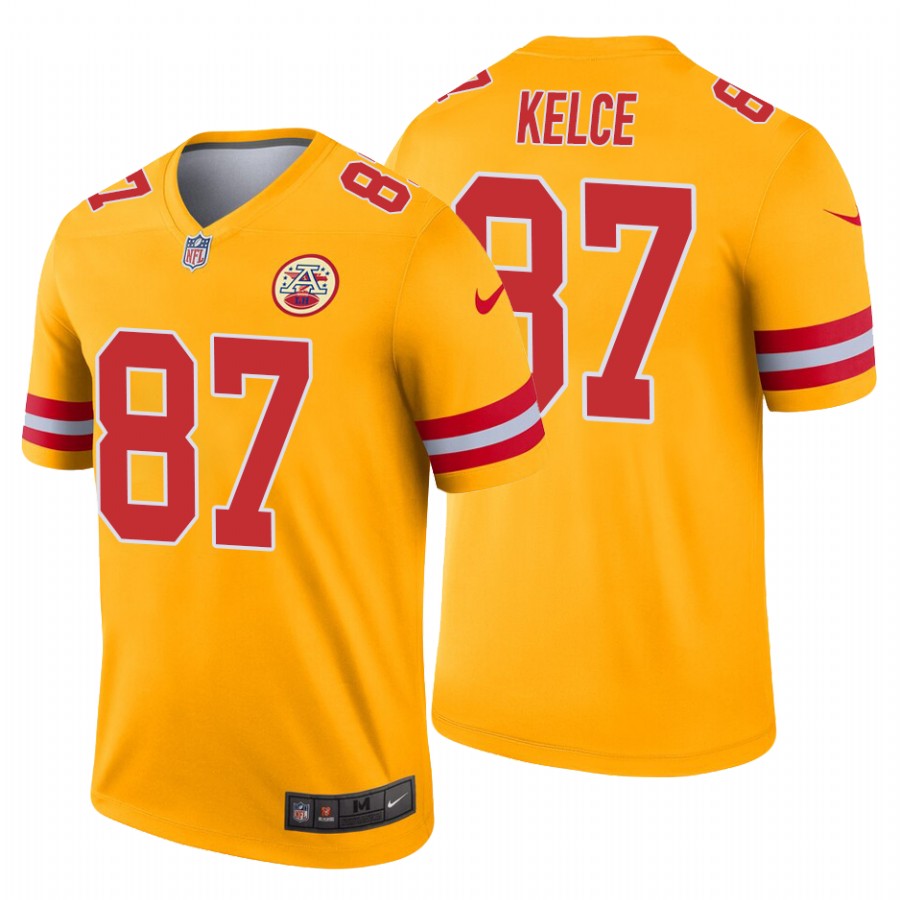 Kansas City Chiefs Travis Kelce Gold Inverted Limited Jersey Kansas City Chiefs Travis Kelce Gold Inverted Limited Jersey