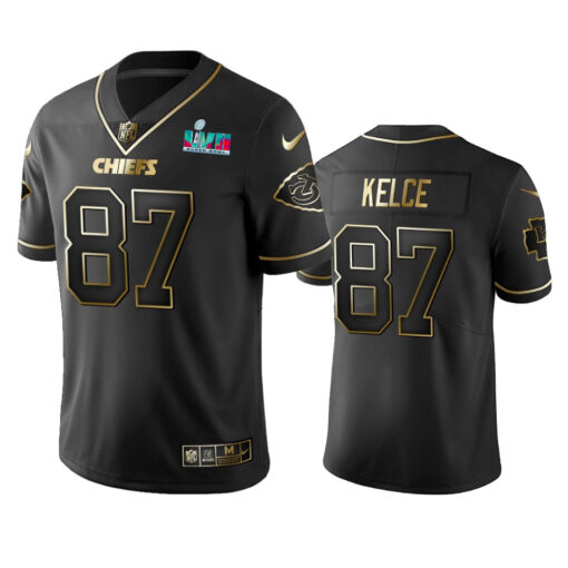 Kansas City Chiefs Travis Kelce Super Bowl LVII Black Golden Limited Jersey
