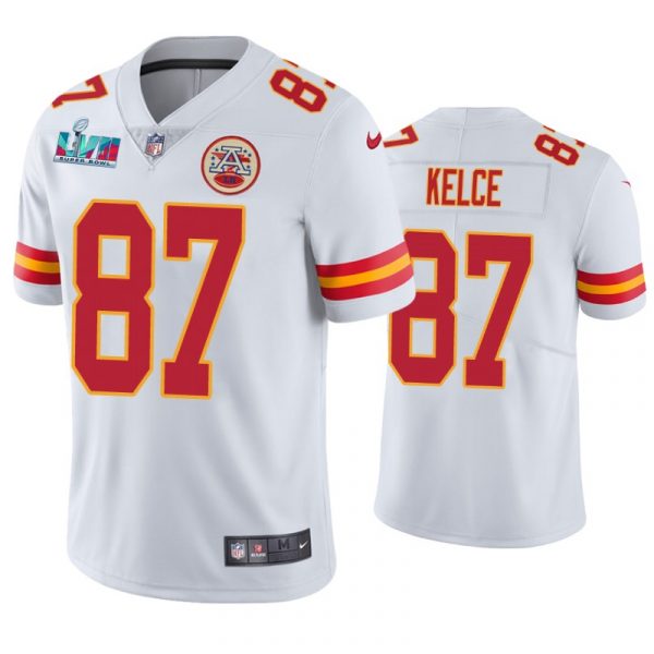 Kansas City Chiefs Travis Kelce Super Bowl LVII White Limited Jersey Kansas City Chiefs Travis Kelce Super Bowl LVII White Limited Jersey