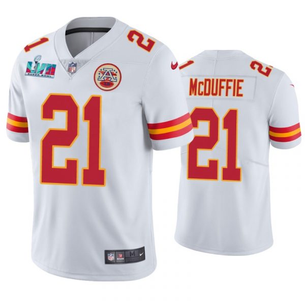 Kansas City Chiefs Trent McDuffie Super Bowl LVII White Limited Jersey Kansas City Chiefs Trent McDuffie Super Bowl LVII White Limited Jersey