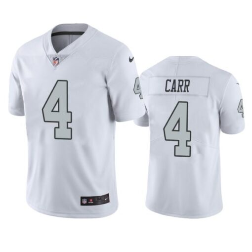Las Vegas Raiders Derek Carr White Color Rush Limited Jersey