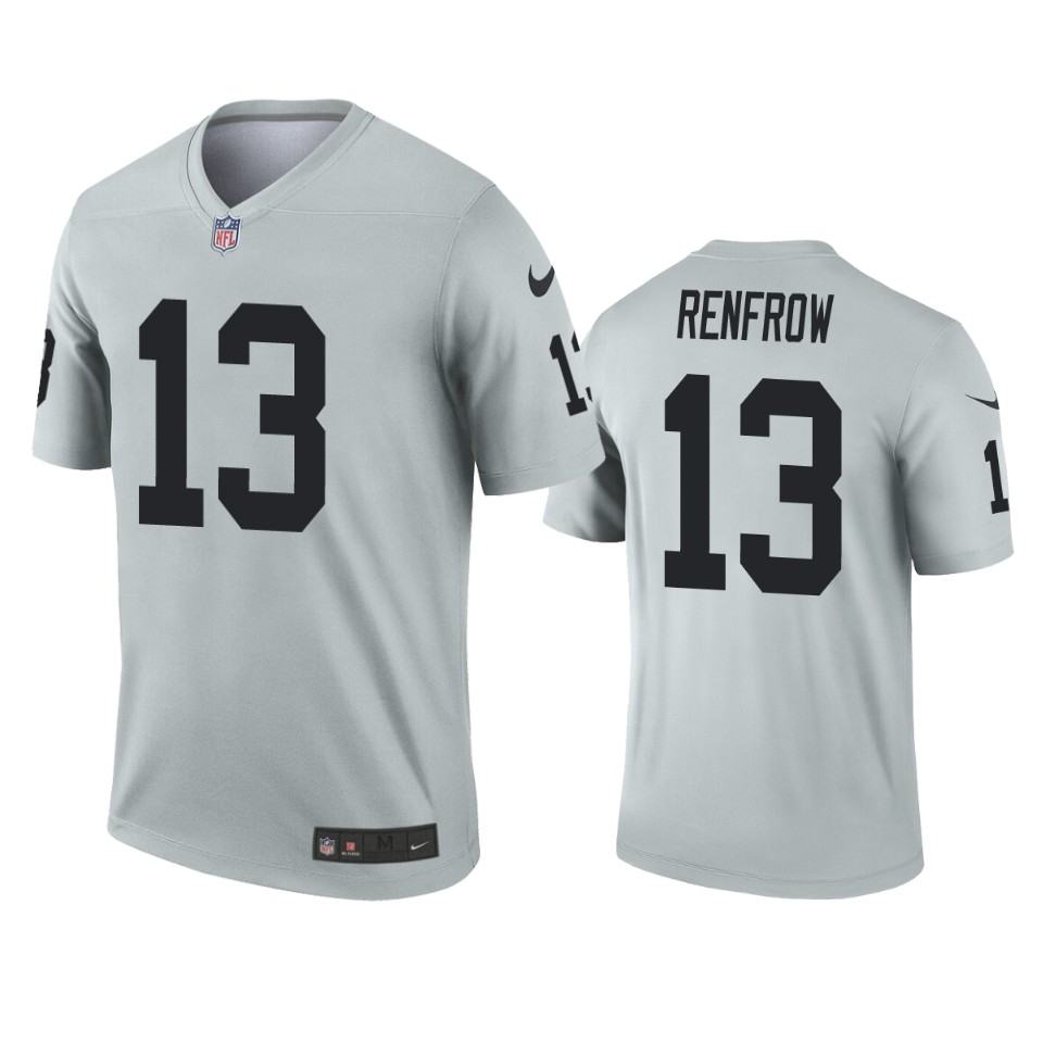 Las Vegas Raiders Hunter Renfrow Silver Inverted Limited Jersey Las Vegas Raiders Hunter Renfrow Silver Inverted Limited Jersey