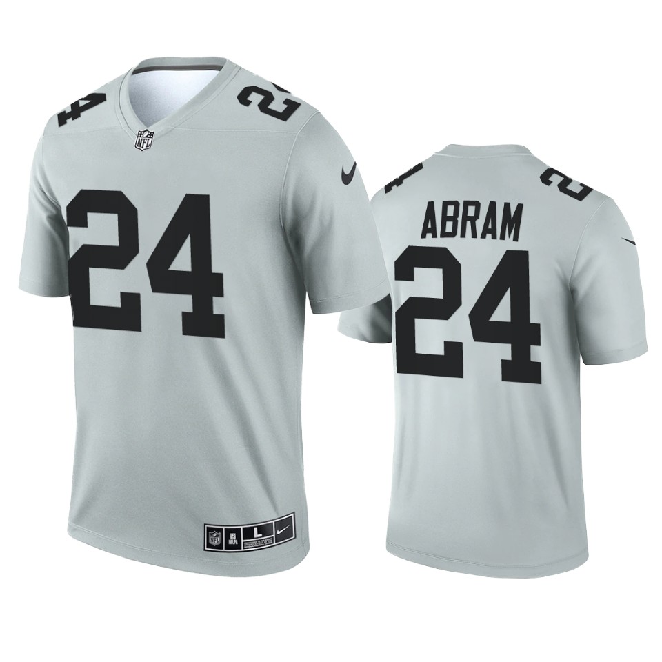 Las Vegas Raiders Johnathan Abram Silver Inverted Limited Jersey Las Vegas Raiders Johnathan Abram Silver Inverted Limited Jersey