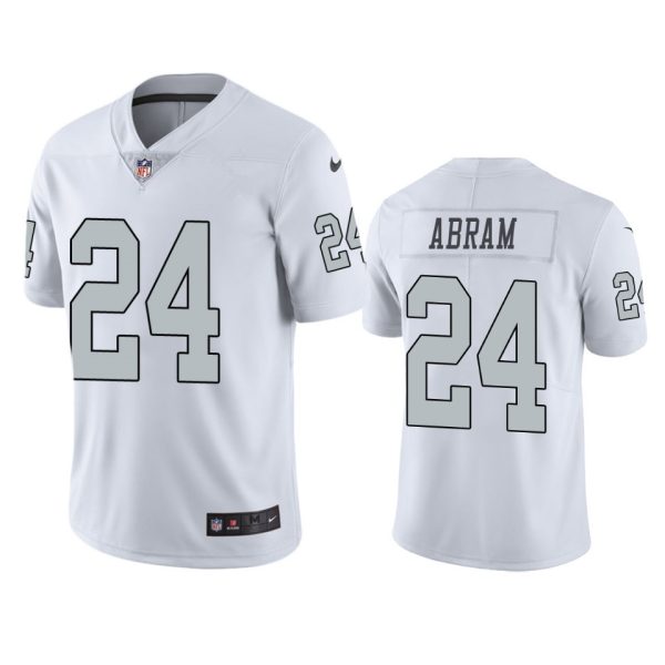Las Vegas Raiders Johnathan Abram White Color Rush Limited Jersey Las Vegas Raiders Johnathan Abram White Color Rush Limited Jersey