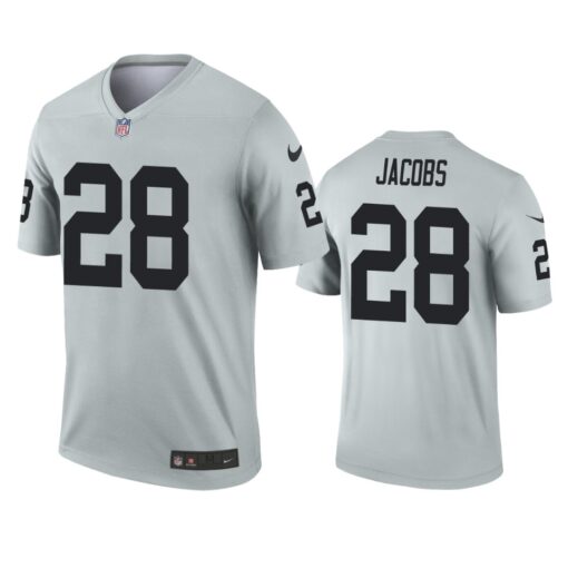 Las Vegas Raiders Josh Jacobs Silver Inverted Limited Jersey