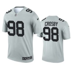 Las Vegas Raiders Maxx Crosby Silver Inverted Limited Jersey