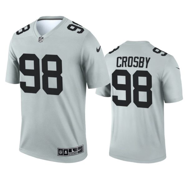 Las Vegas Raiders Maxx Crosby Silver Inverted Limited Jersey Las Vegas Raiders Maxx Crosby Silver Inverted Limited Jersey