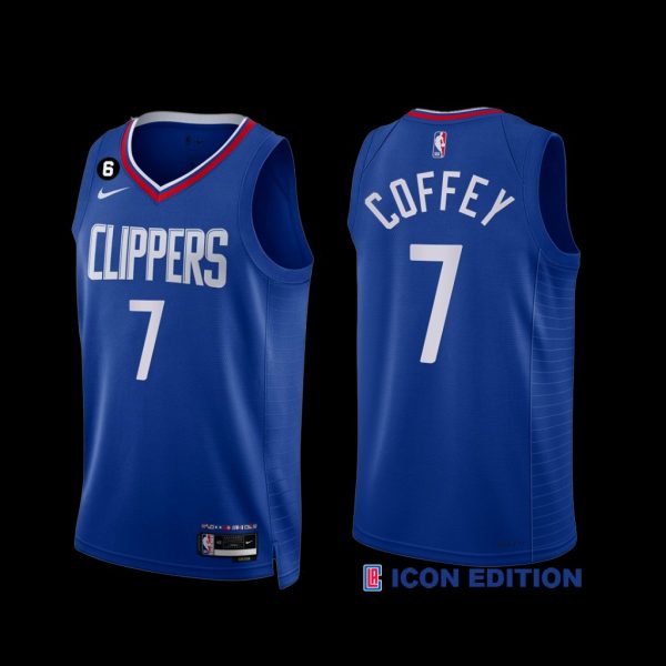 Los Angeles Clippers Amir Coffey 2022-23 Icon Edition NO.6 Patch Jersey Royal Los Angeles Clippers Amir Coffey 2022-23 Icon Edition NO.6 Patch Jersey Royal