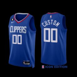Los Angeles Clippers Custom 2022-23 Icon Edition NO.6 Patch Jersey Royal