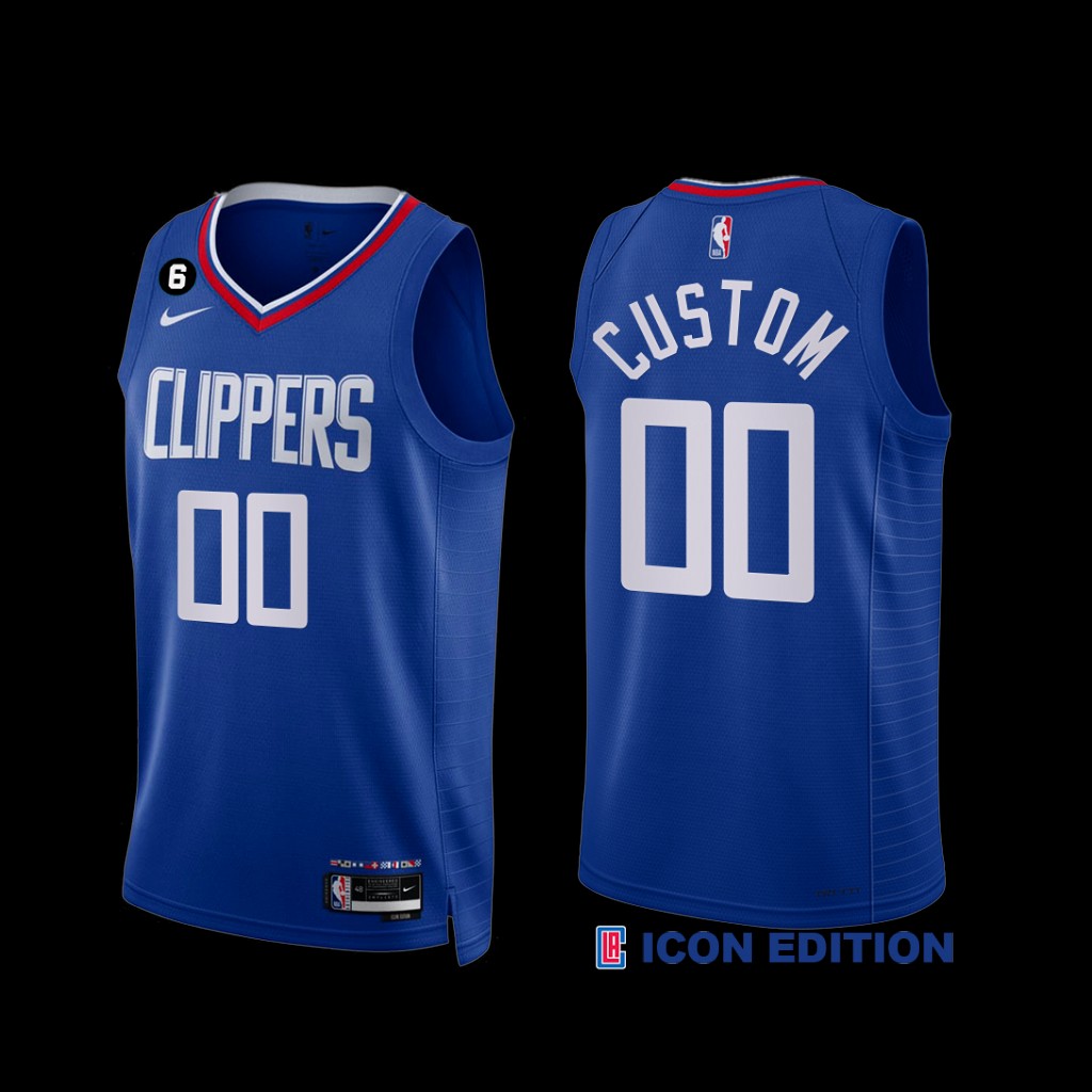 Los Angeles Clippers Custom 2022-23 Icon Edition NO.6 Patch Jersey Royal Los Angeles Clippers Custom 2022-23 Icon Edition NO.6 Patch Jersey Royal