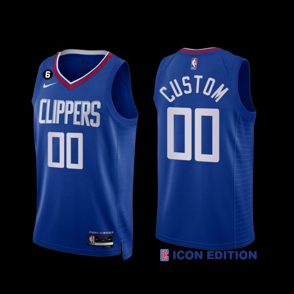 Los Angeles Clippers Custom 2022-23 Icon Edition NO.6 Patch Jersey Royal Los Angeles Clippers Custom 2022-23 Icon Edition NO.6 Patch Jersey Royal