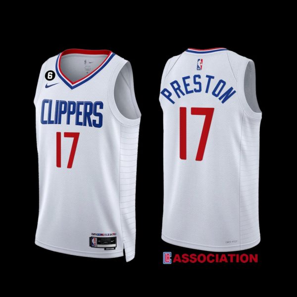 Los Angeles Clippers Jason Preston 2022-23 Association Edition Jersey White Los Angeles Clippers Jason Preston 2022-23 Association Edition Jersey White