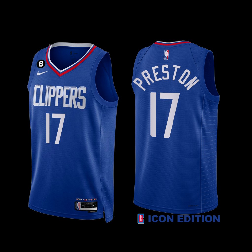 Los Angeles Clippers Jason Preston 2022-23 Icon Edition NO.6 Patch Jersey Royal Los Angeles Clippers Jason Preston 2022-23 Icon Edition NO.6 Patch Jersey Royal